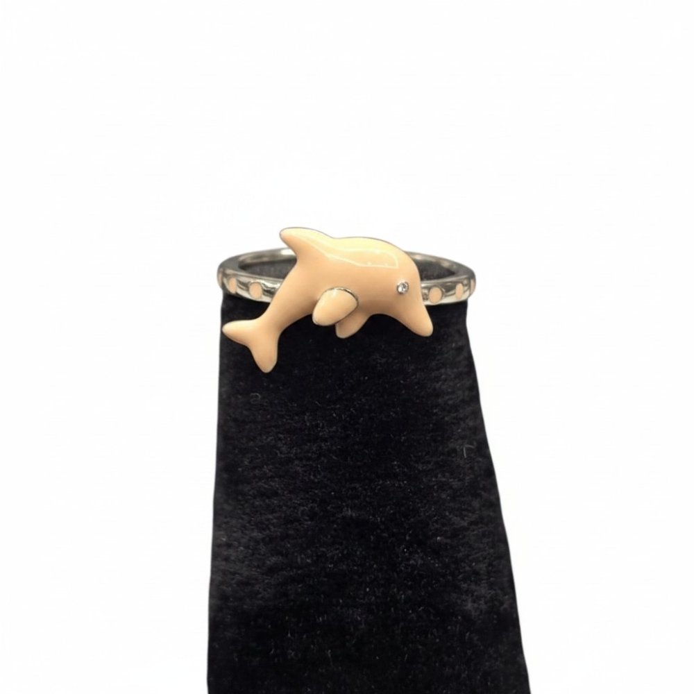 Dolphin Enamel Kids Ring in 925 Sterling Silver