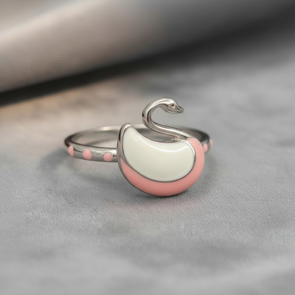 Pink Grace Swan Kids Ring