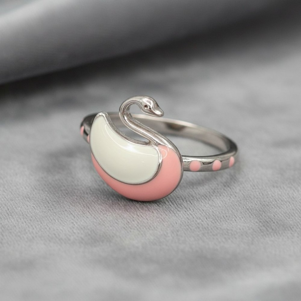 Pink Grace Swan Kids Ring