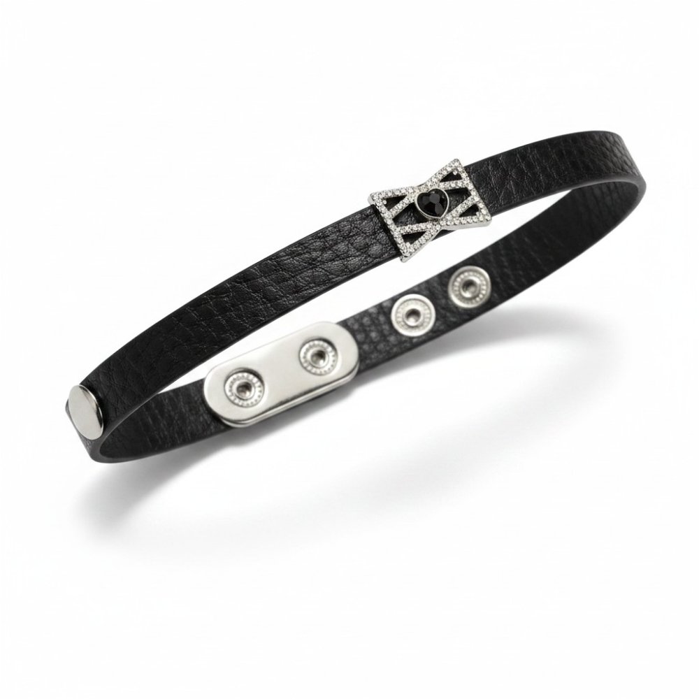 The Onyx Vertex Leather Bracelet