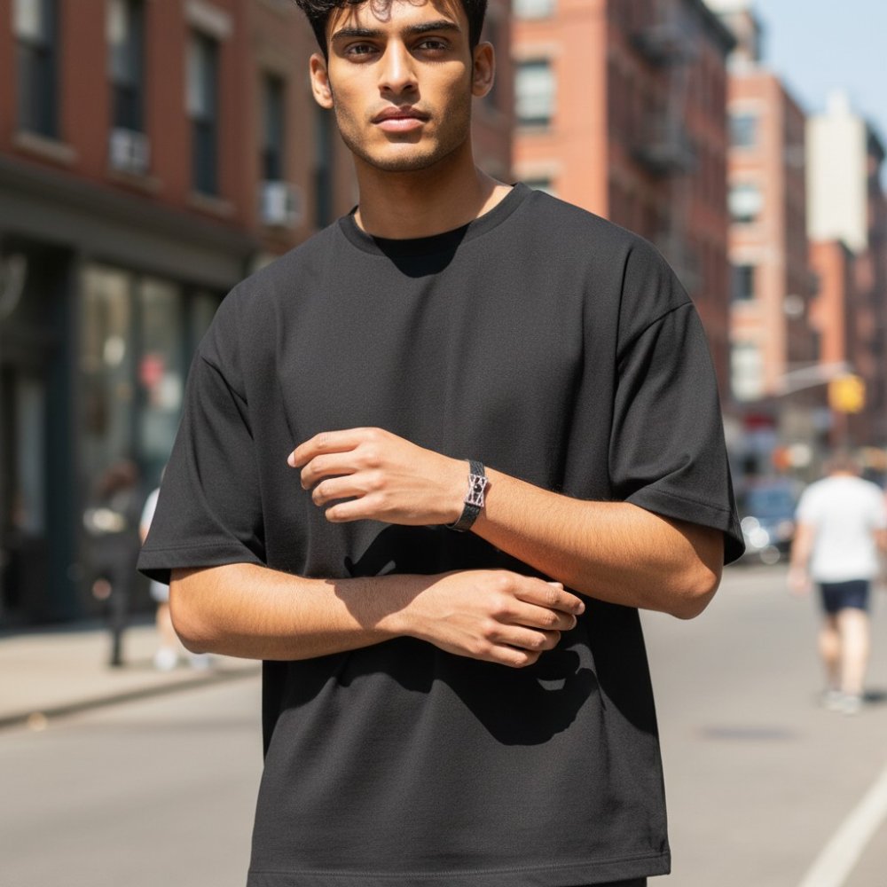 The Onyx Vertex Leather Bracelet