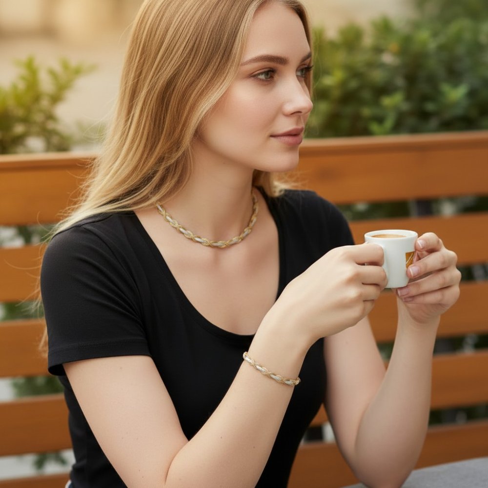The Argent Mesh Necklace & Bracelet