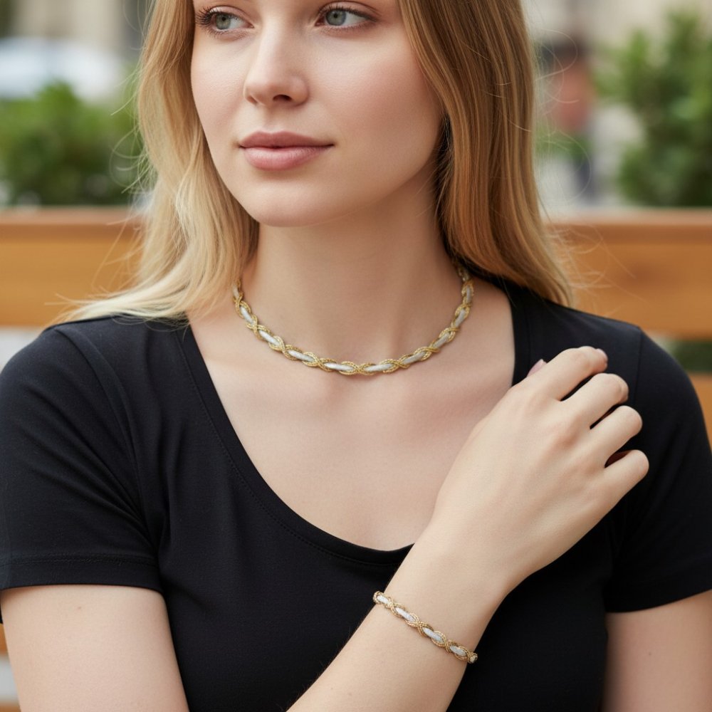 The Argent Mesh Necklace & Bracelet