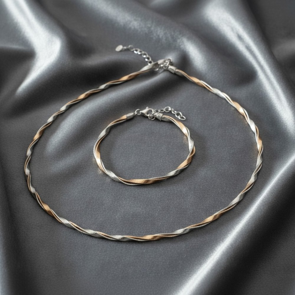 Twisted Duo Choker & Bracelet Set