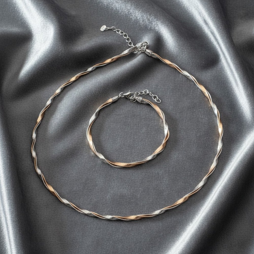 Twisted Duo Choker & Bracelet Set