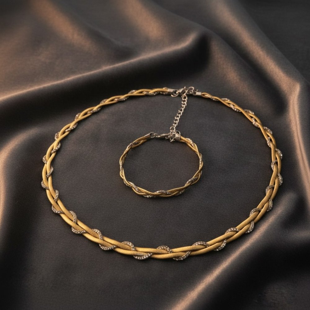Aura Braided Necklace & Bracelet Set
