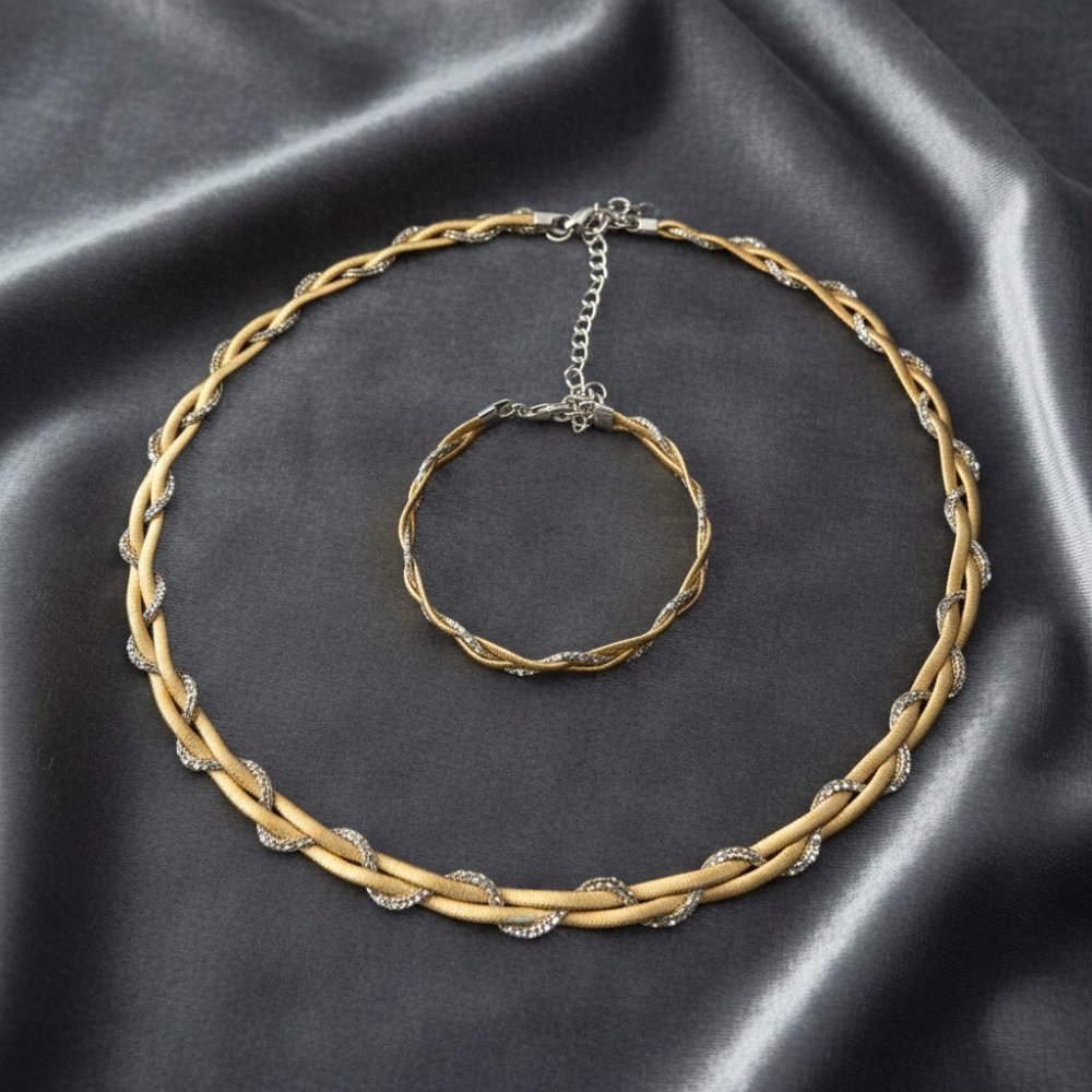Aura Braided Necklace & Bracelet Set