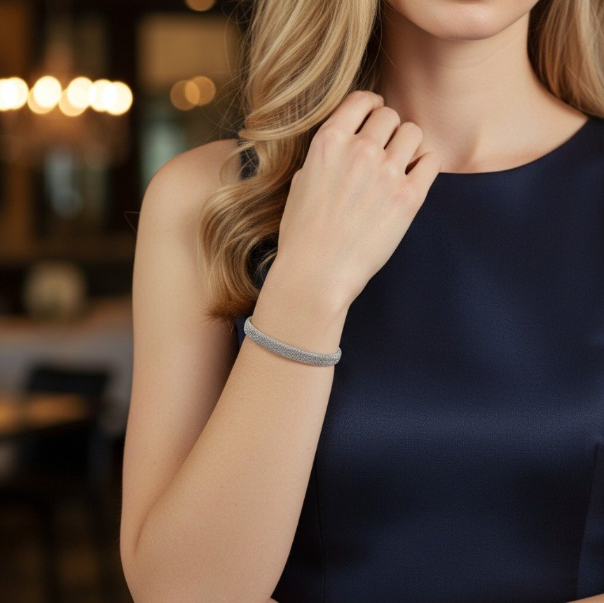 Italian Diamond-Dust Mesh Bracelet