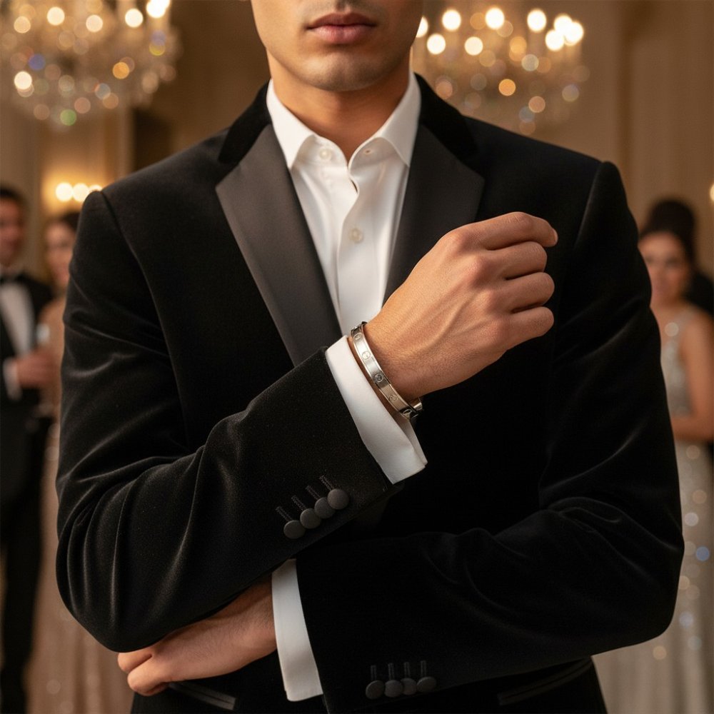 The Sterling Screw Motif Italian Kada