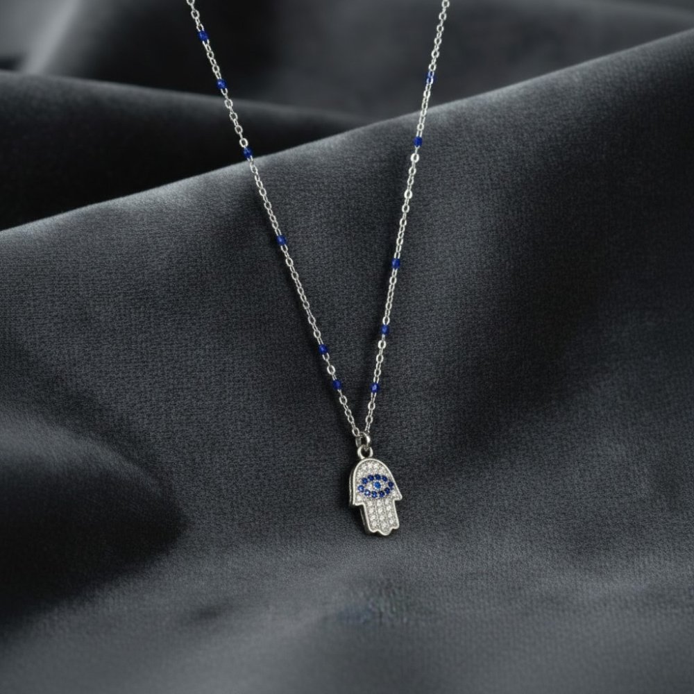 Hamsa & Evil Eye Station Necklace
