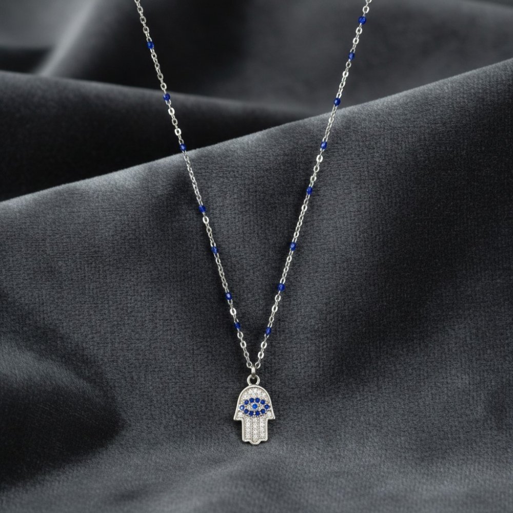 Hamsa & Evil Eye Station Necklace