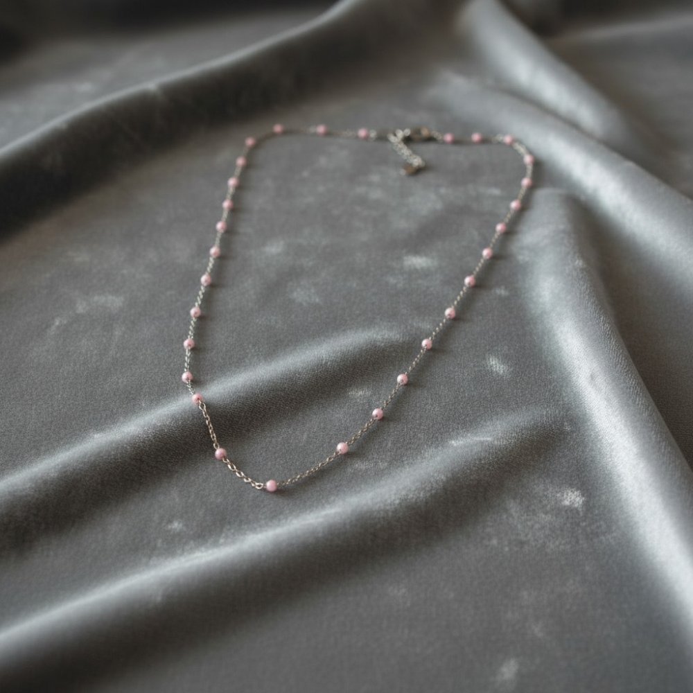 Pink Bead Satellite Necklace