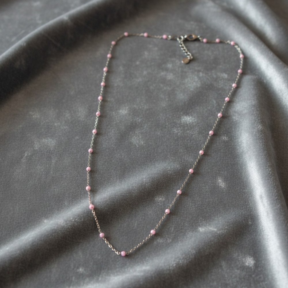 Pink Bead Satellite Necklace