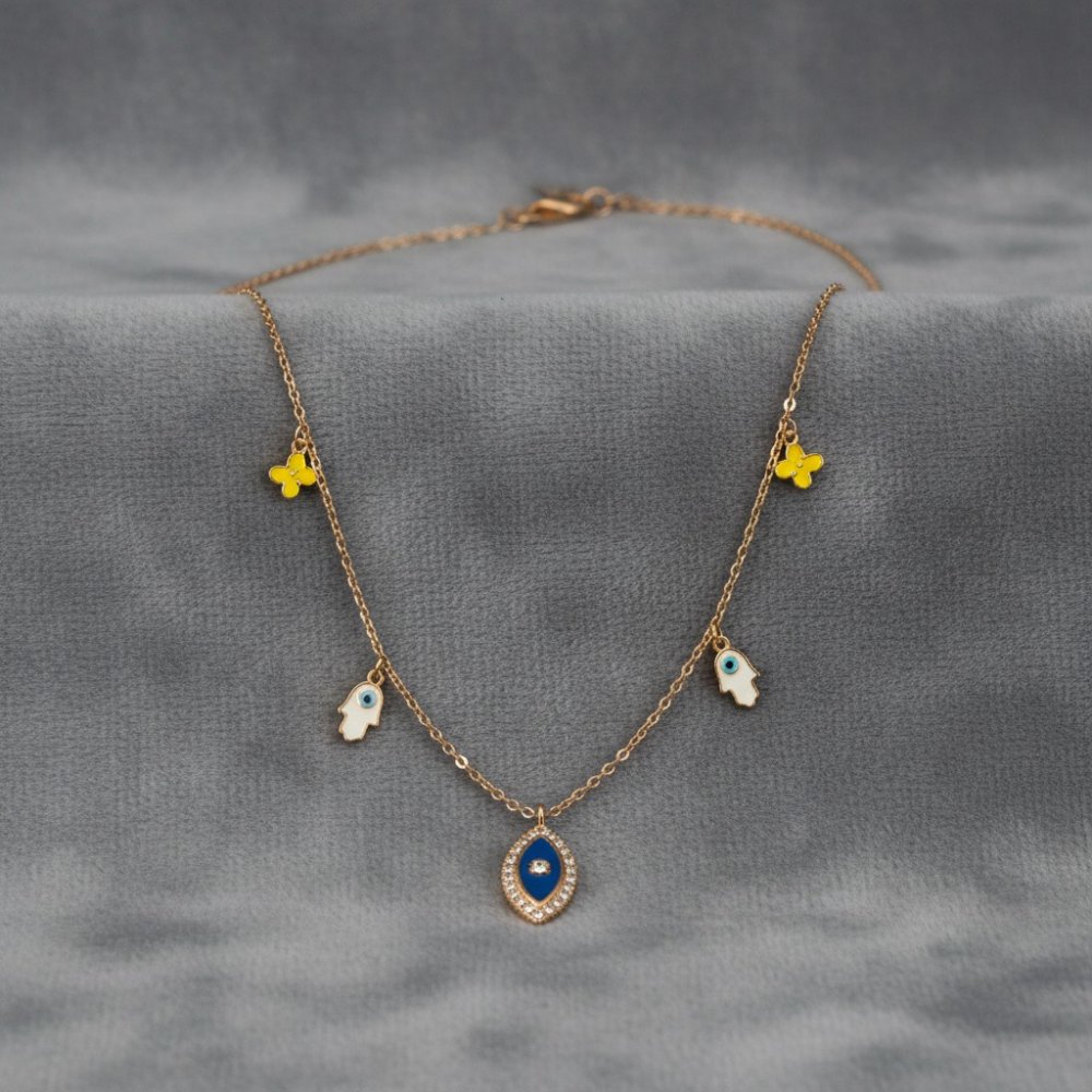 Evil Eye & Hamsa Charm Necklace