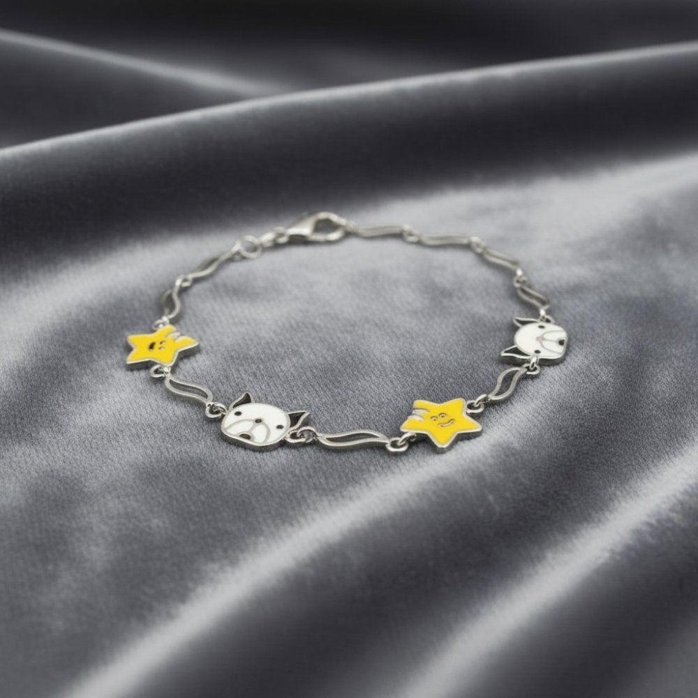 Puppy & Smiling Star Charm Bracelet