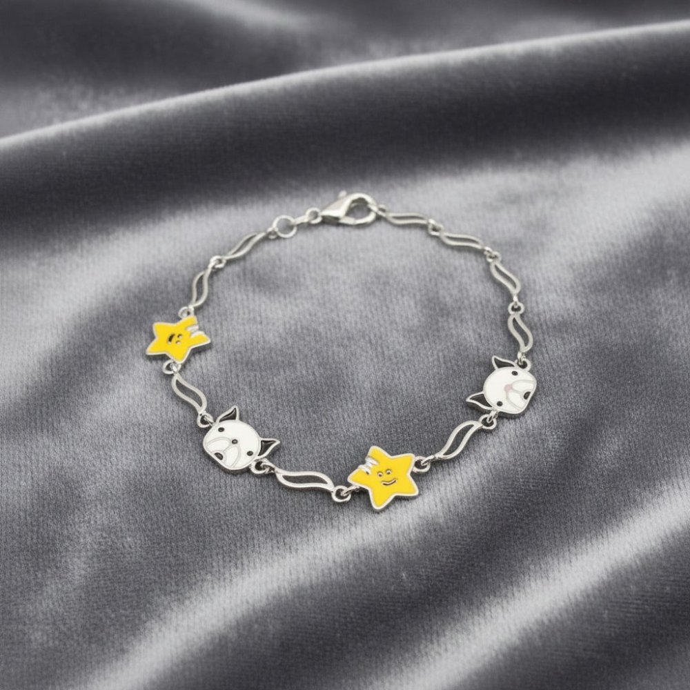 Puppy & Smiling Star Charm Bracelet
