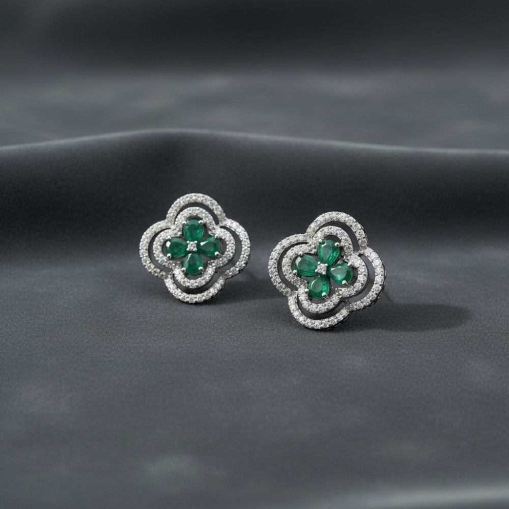Verdant Bloom Stud Earrings
