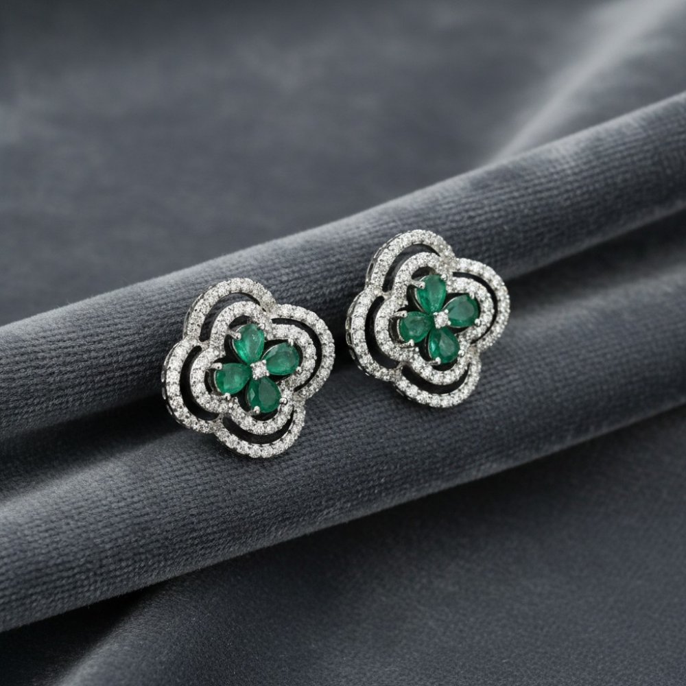 Verdant Bloom Stud Earrings