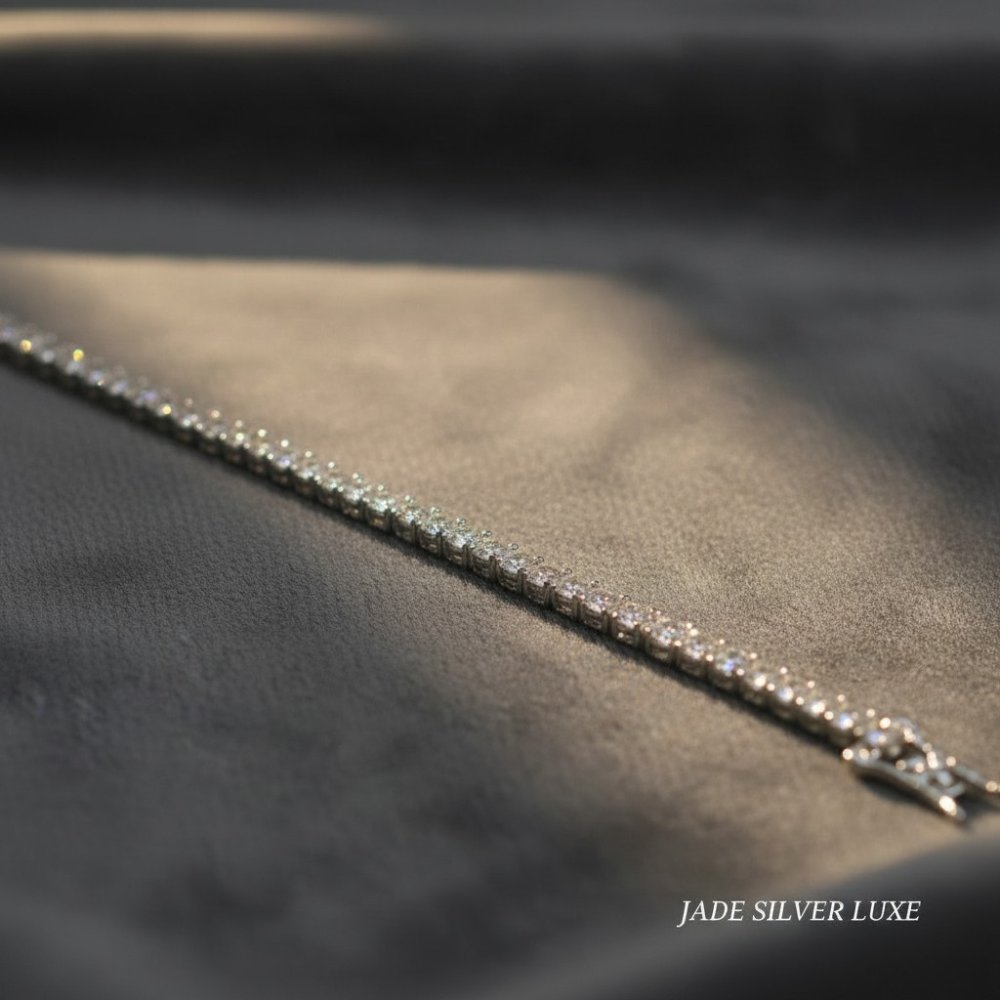 Classic 925 Sterling Silver Tennis Bracelet