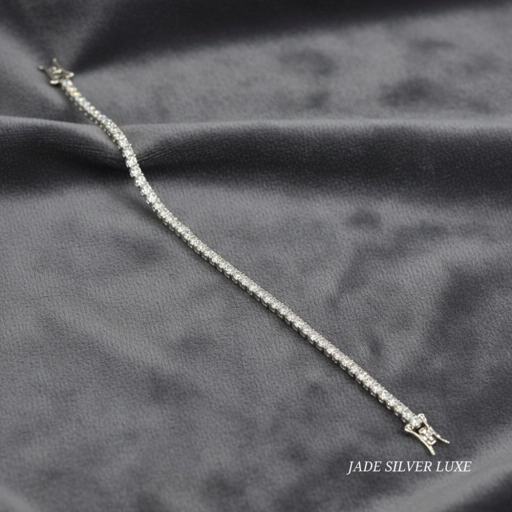 Classic 925 Sterling Silver Tennis Bracelet