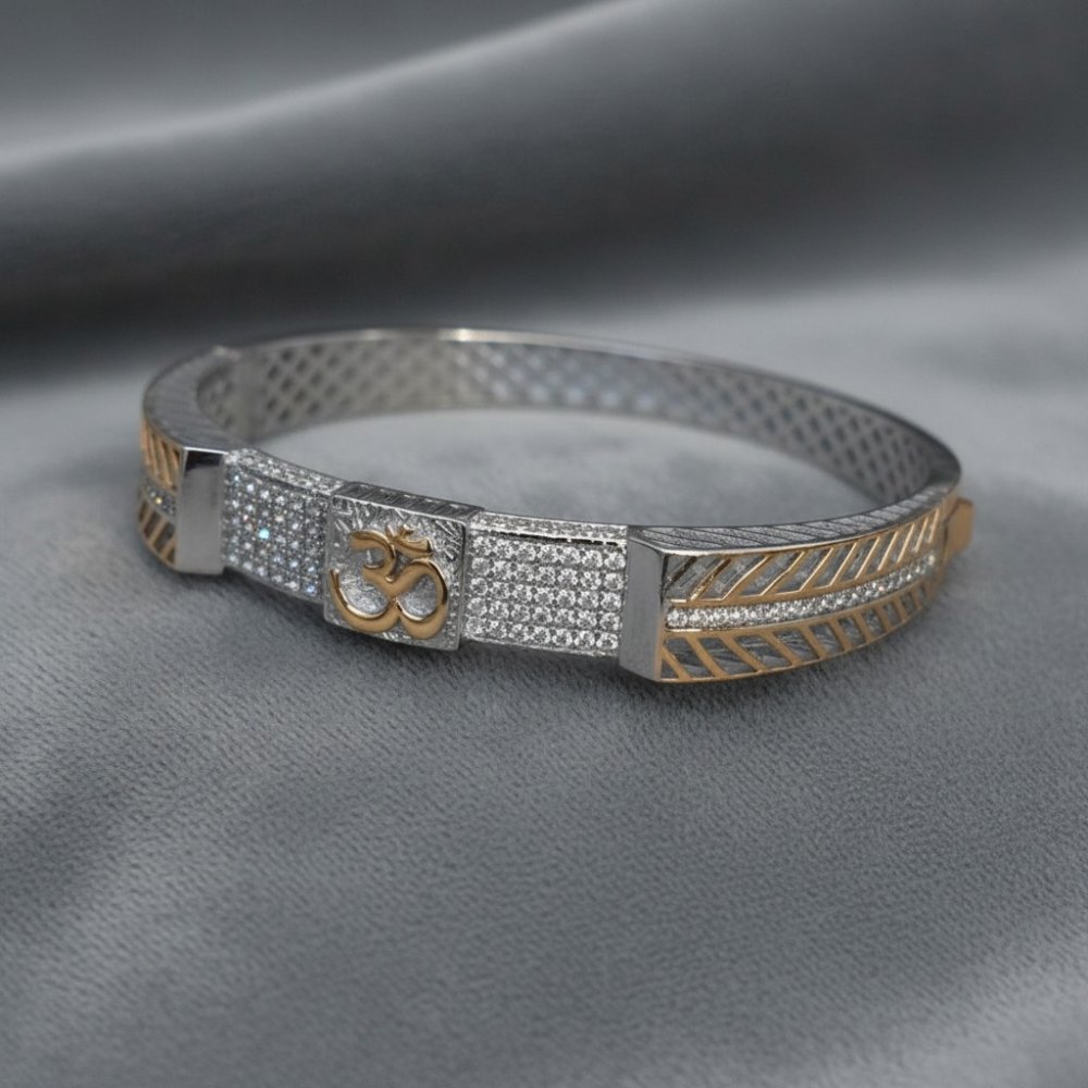 Om Devotional Silver Kada