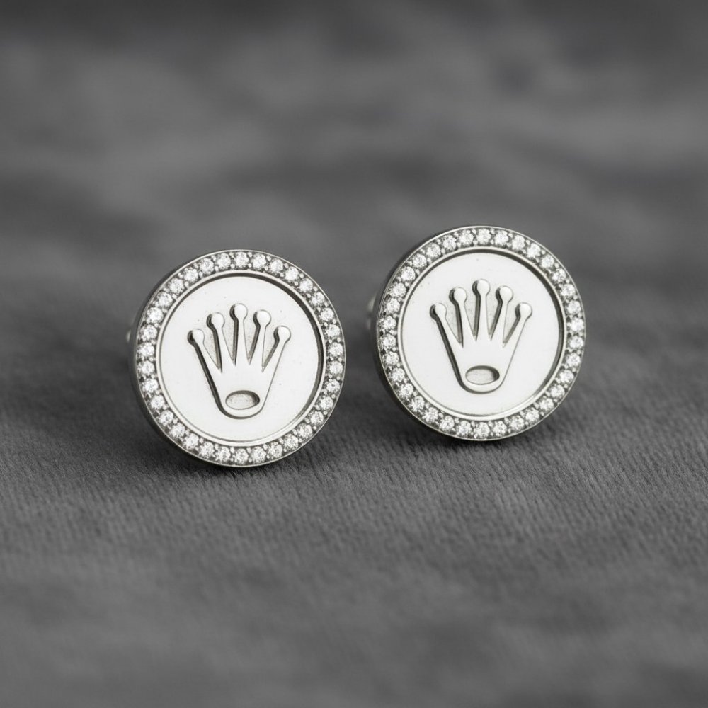 Regal Crown Circular Cufflinks