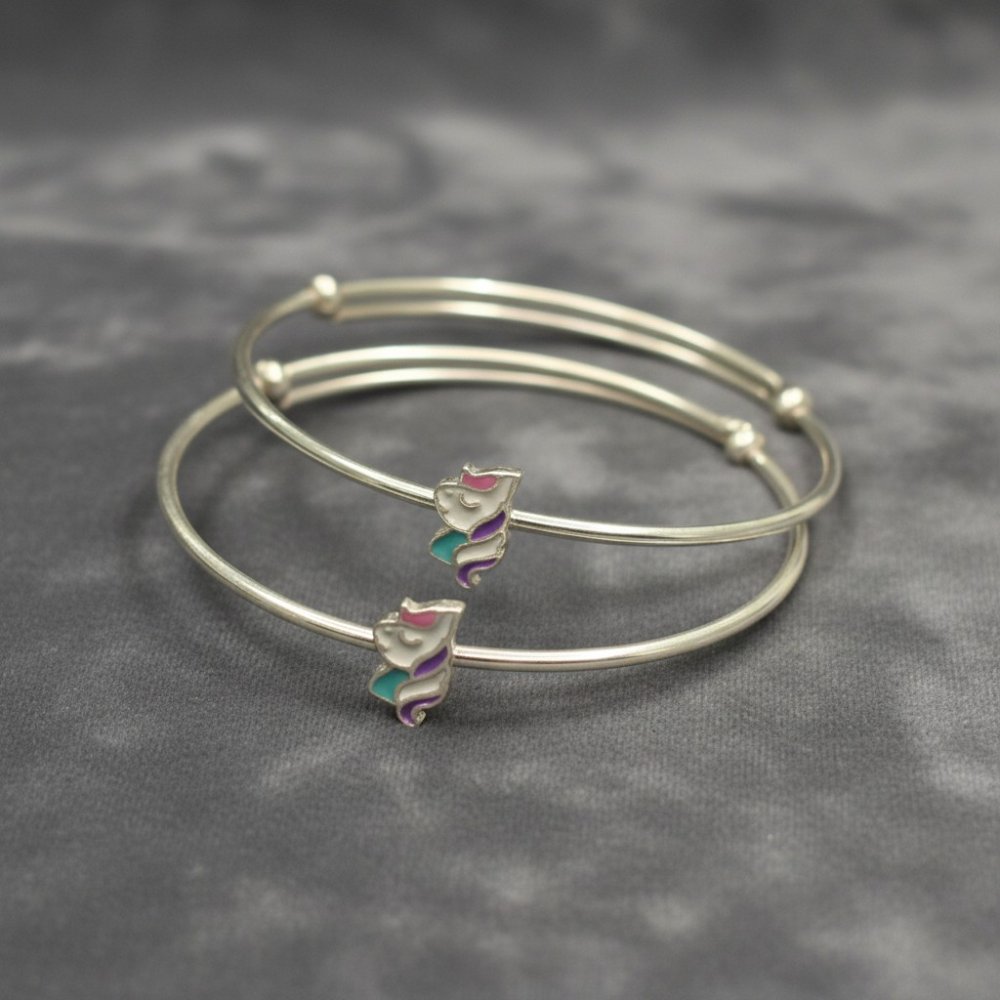Unicorn Magic Silver Baby Kada (Pair)
