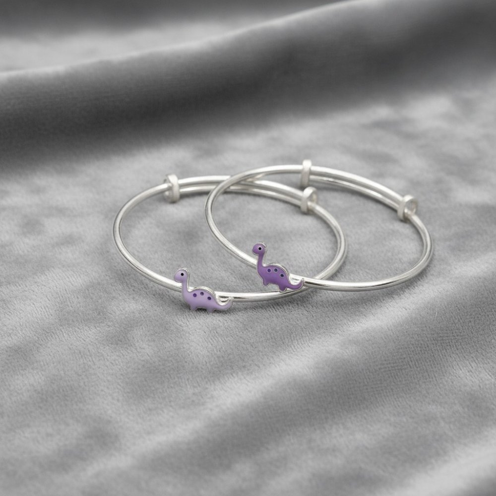 Little Dino Silver Baby Kada(PAIR)