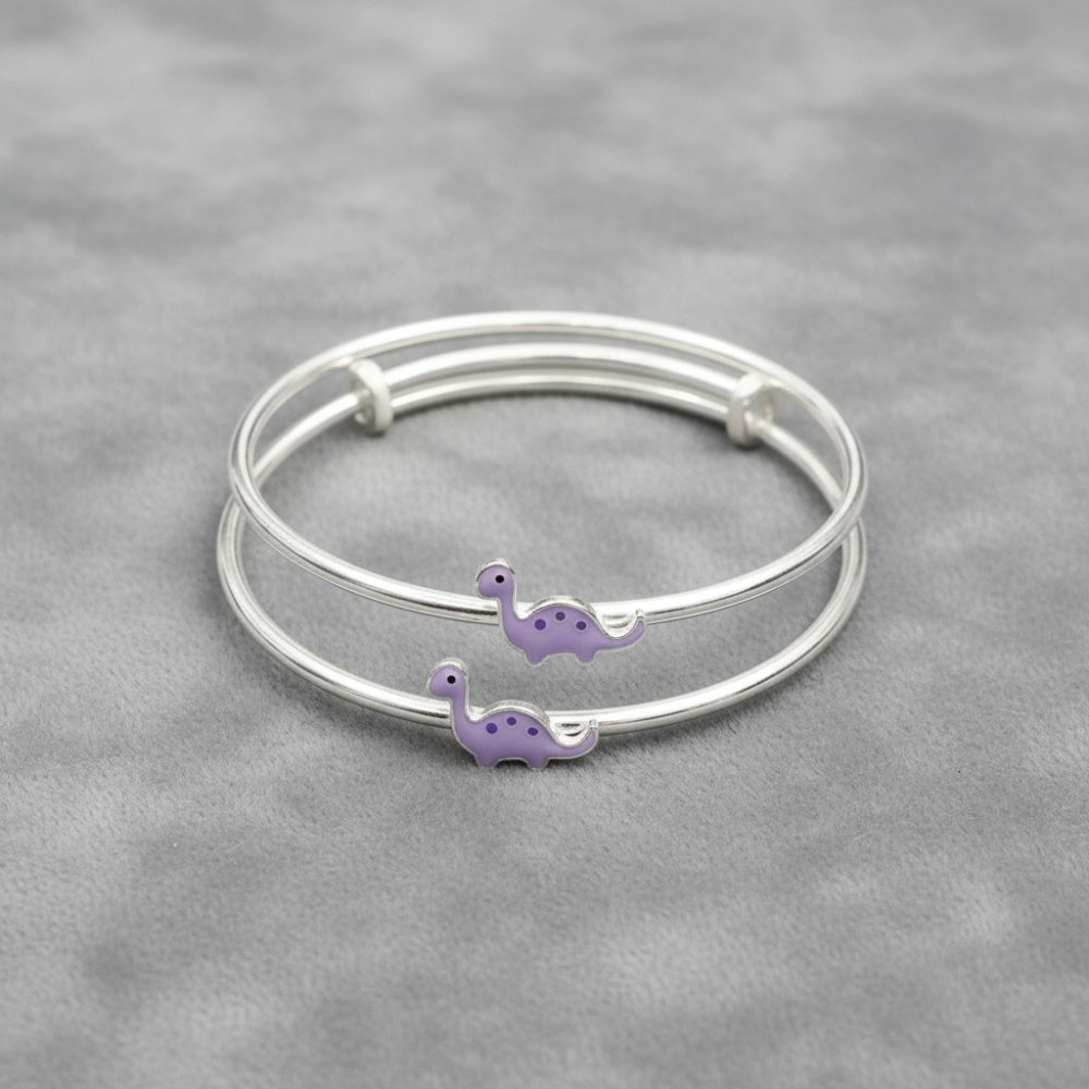Little Dino Silver Baby Kada(PAIR)