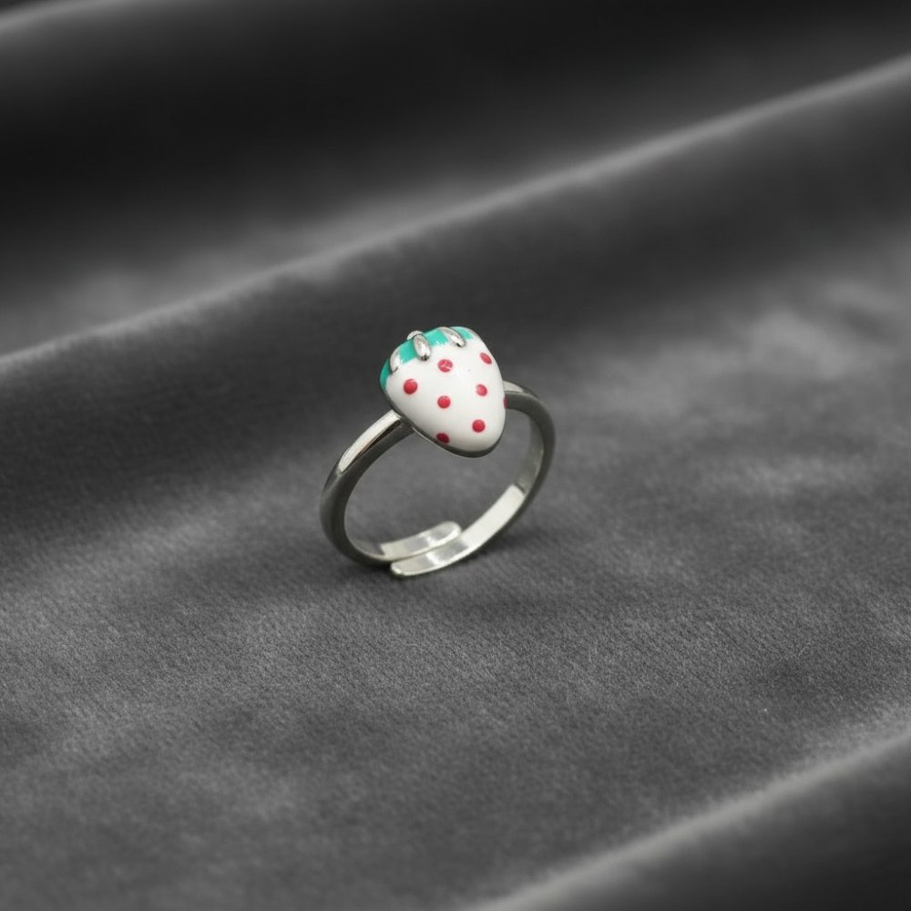 Enamel Strawberry Ring