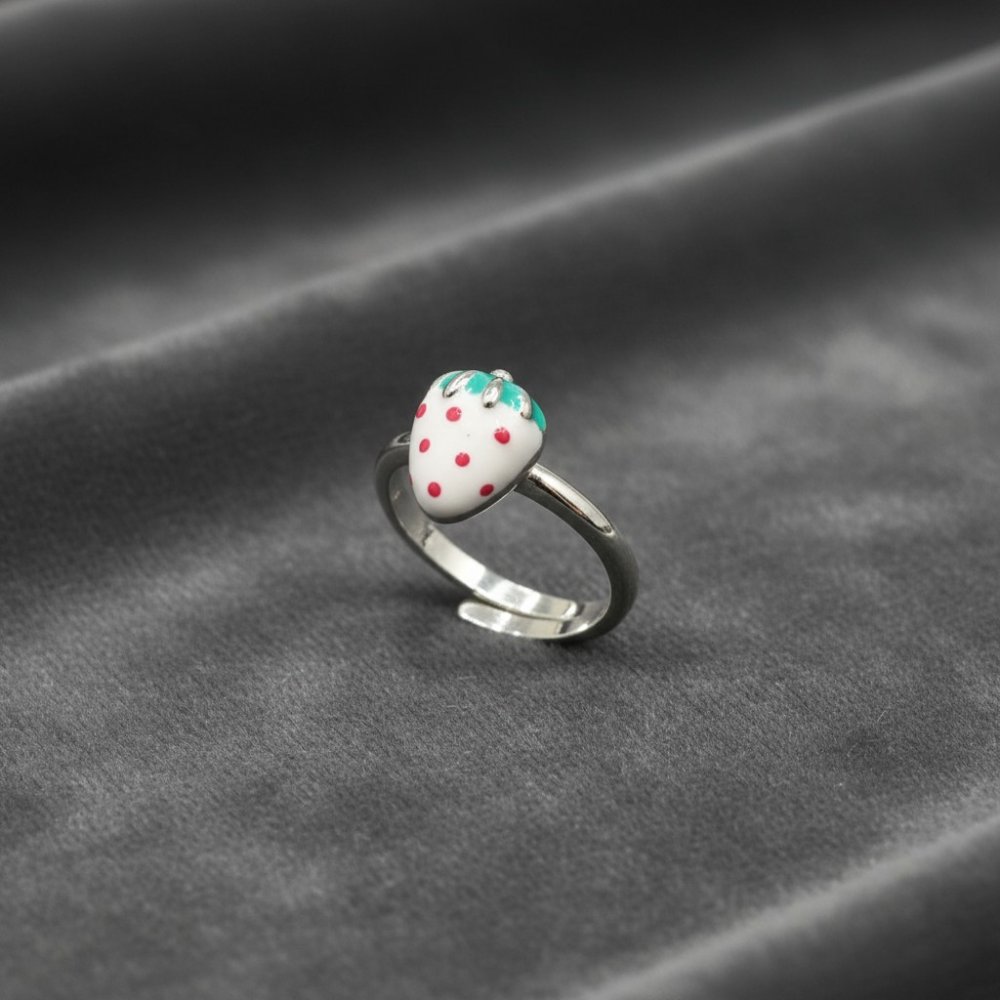 Enamel Strawberry Ring