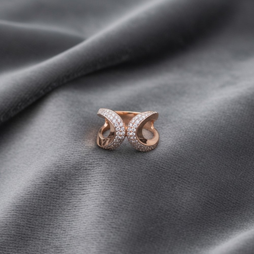 Rose Gold Infinity Bow Ring
