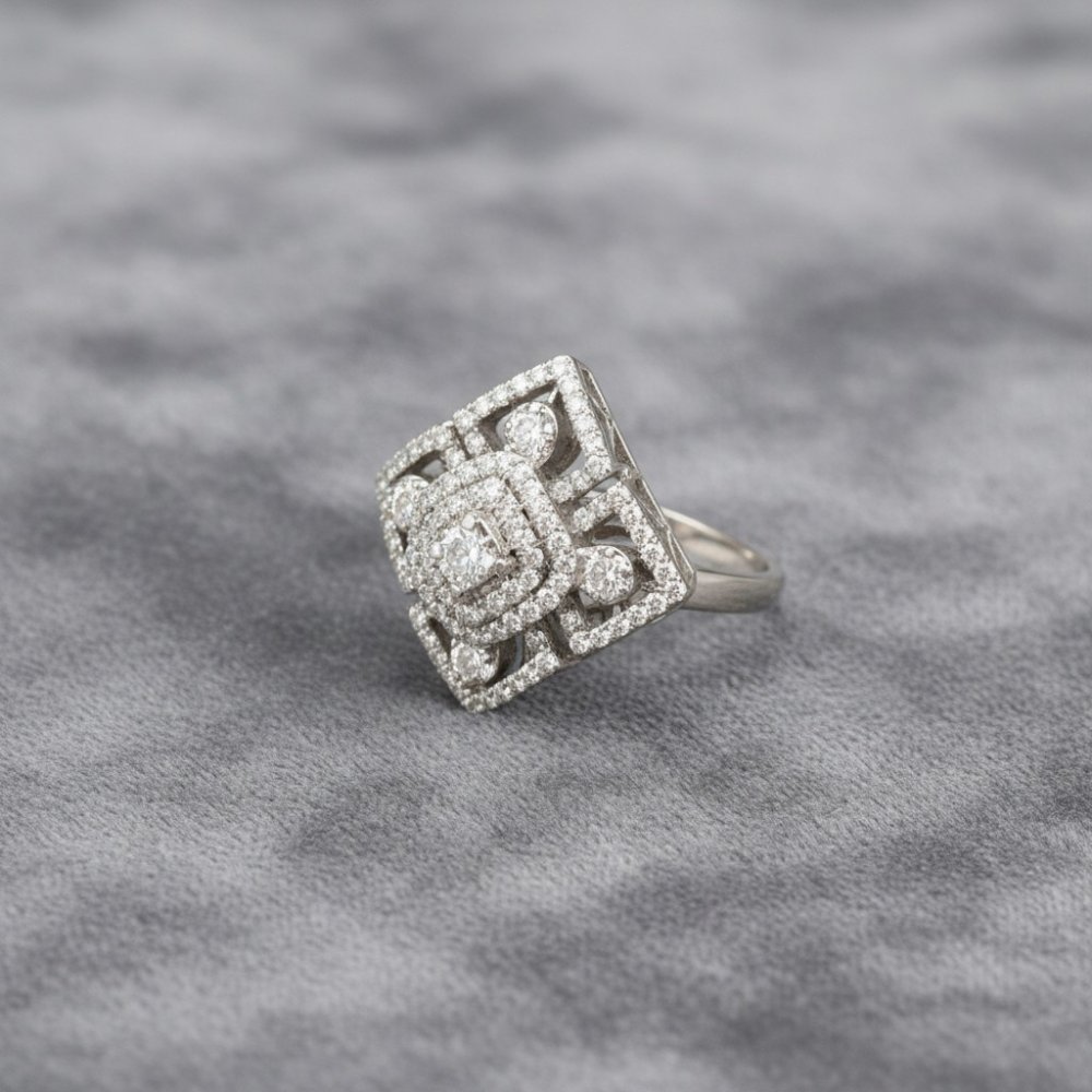 Vintage Art Deco Geometric Rhombus Ring