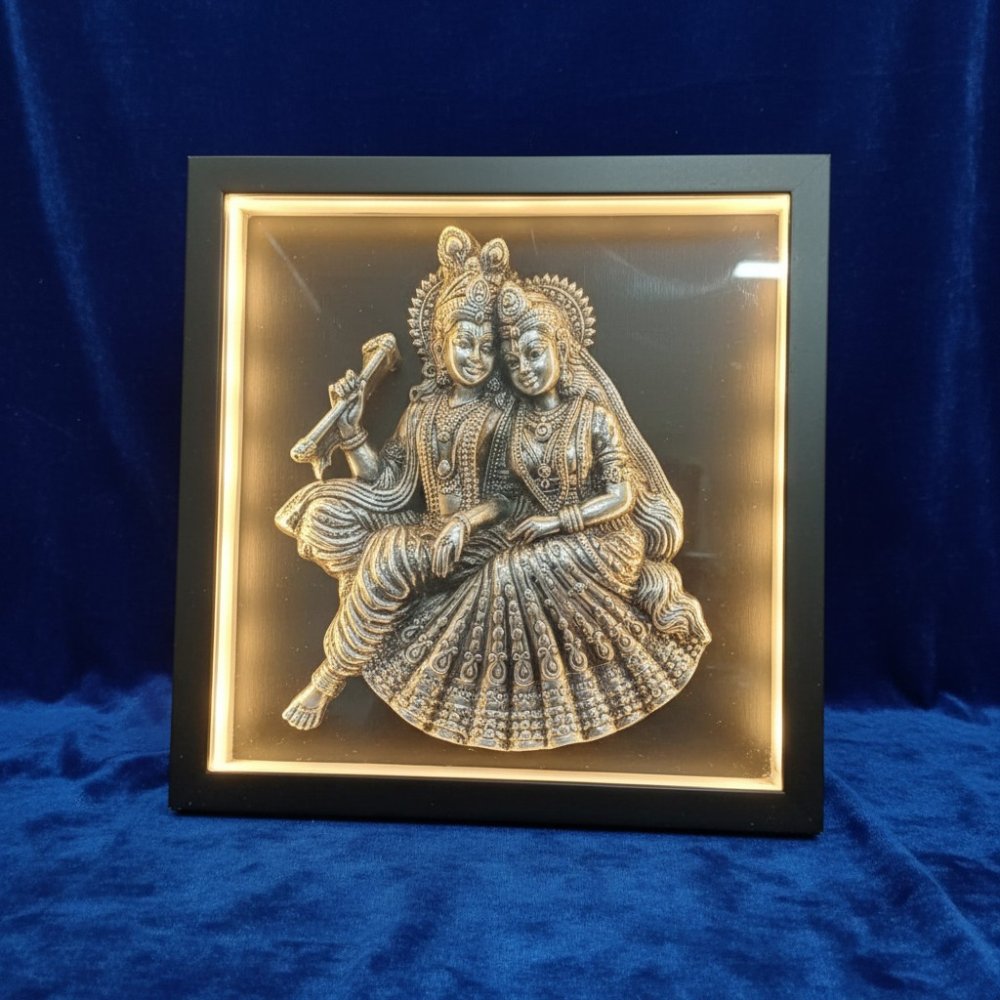 Radha Krishna Silver Frame (LED)