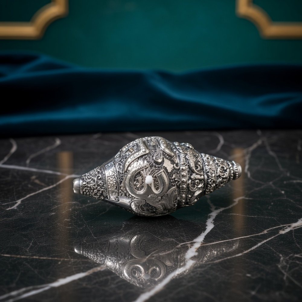 Silver Om Shankh (Conch)