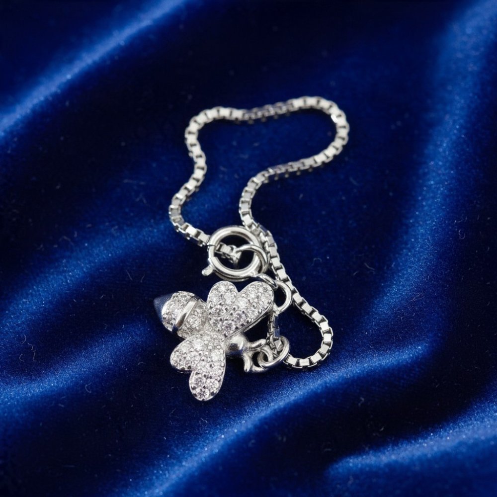 Sterling Silver Pavé Butterfly Watch Charm