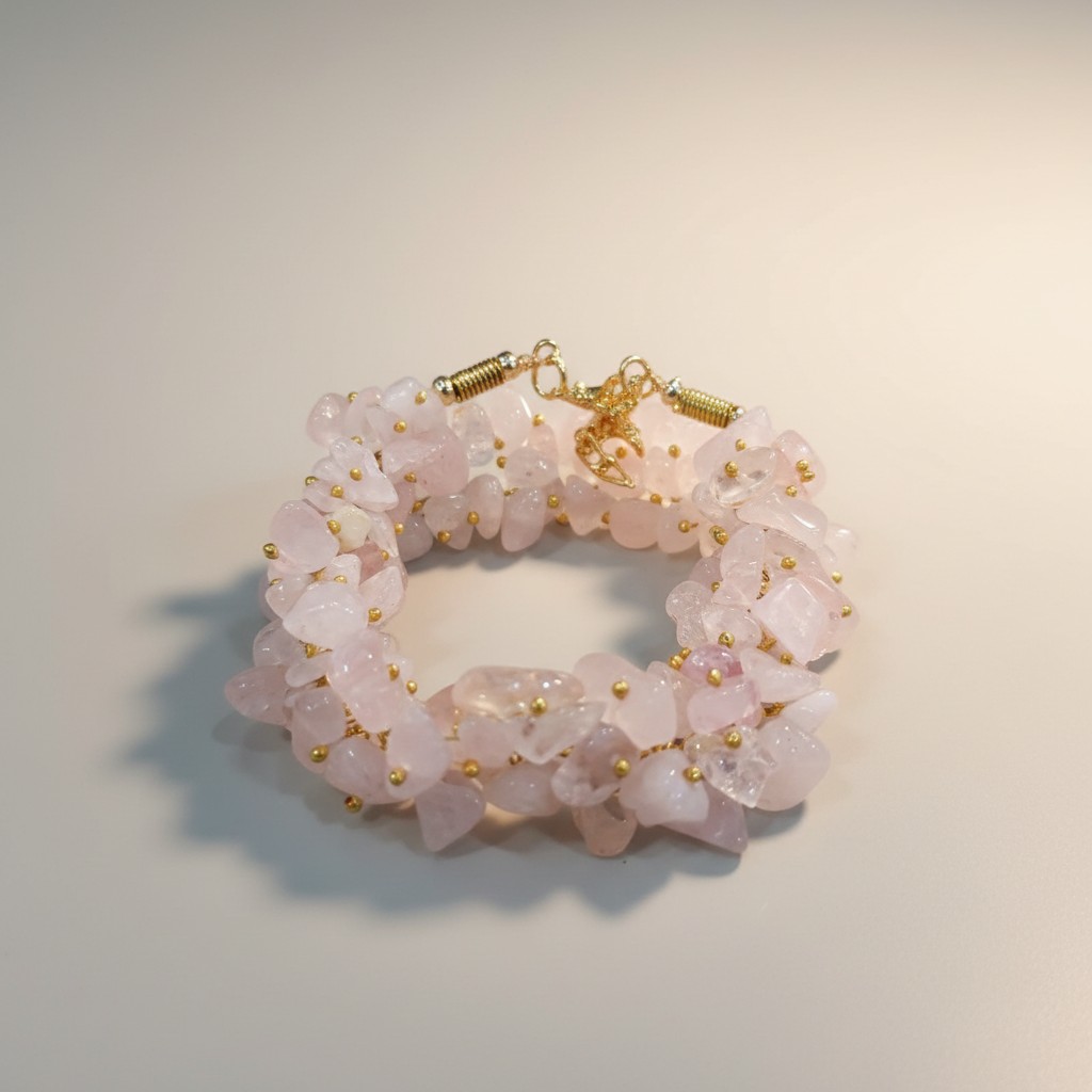 Rose Quartz Cascade Bracelet