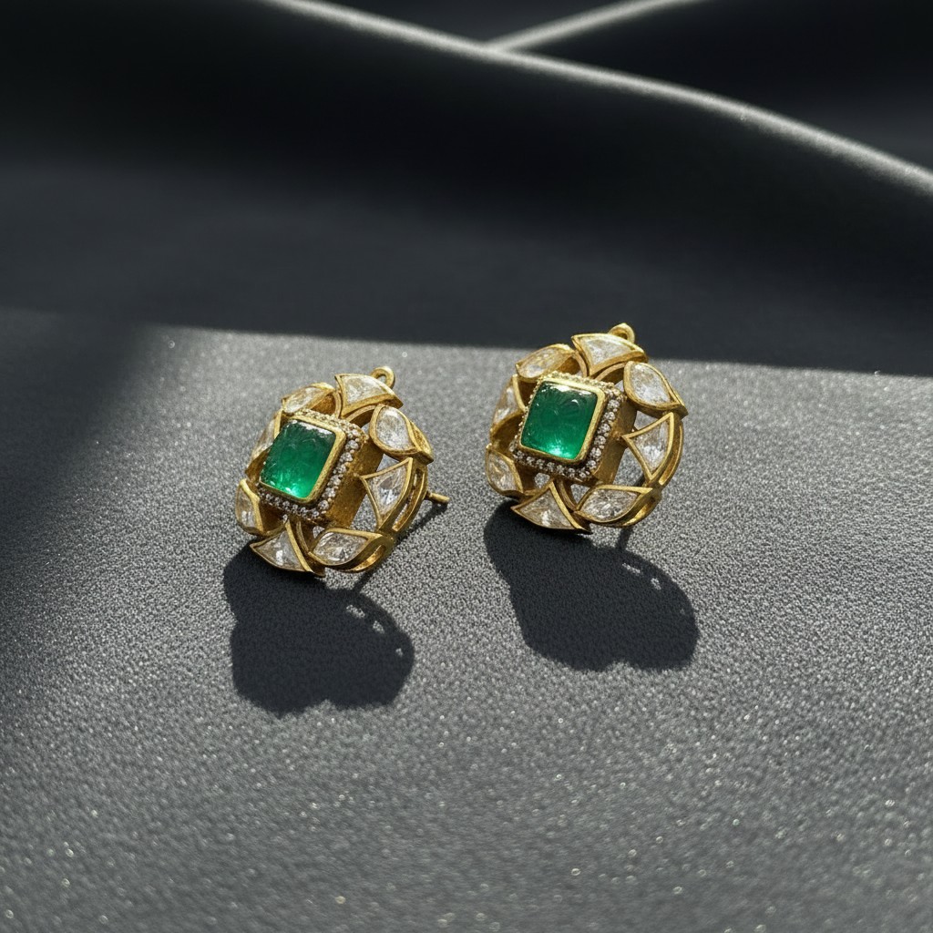 Emerald Aura Studs
