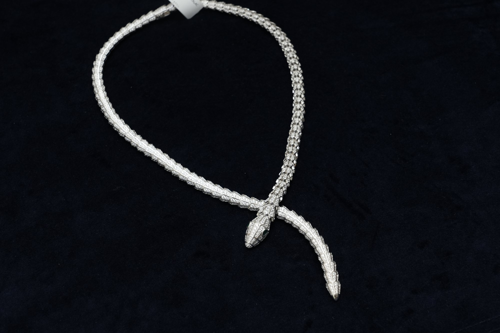 The "Serpentine Radiance" Pave-Set Necklace