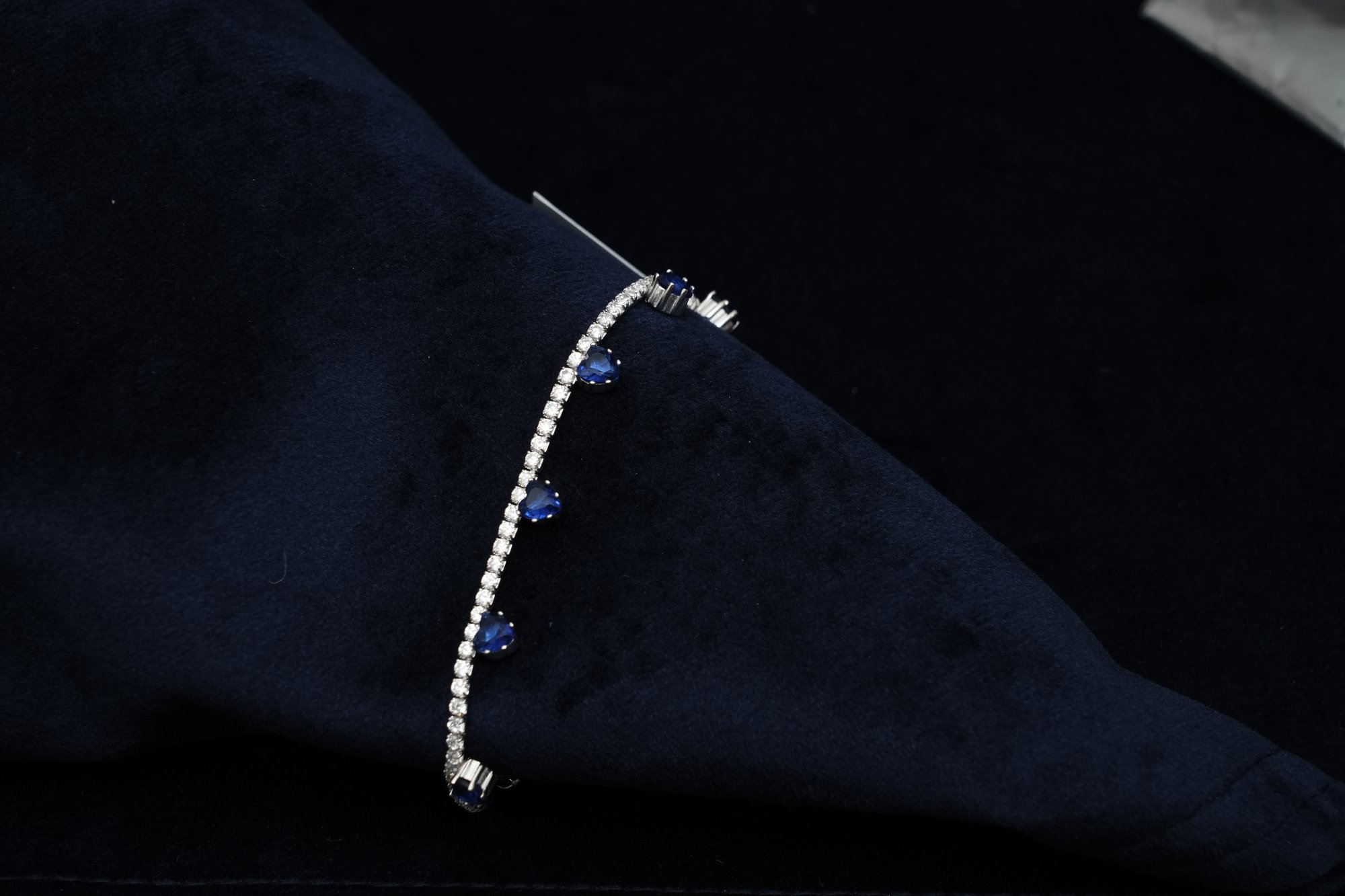 Midnight Heart Sapphire Tennis Bracelet