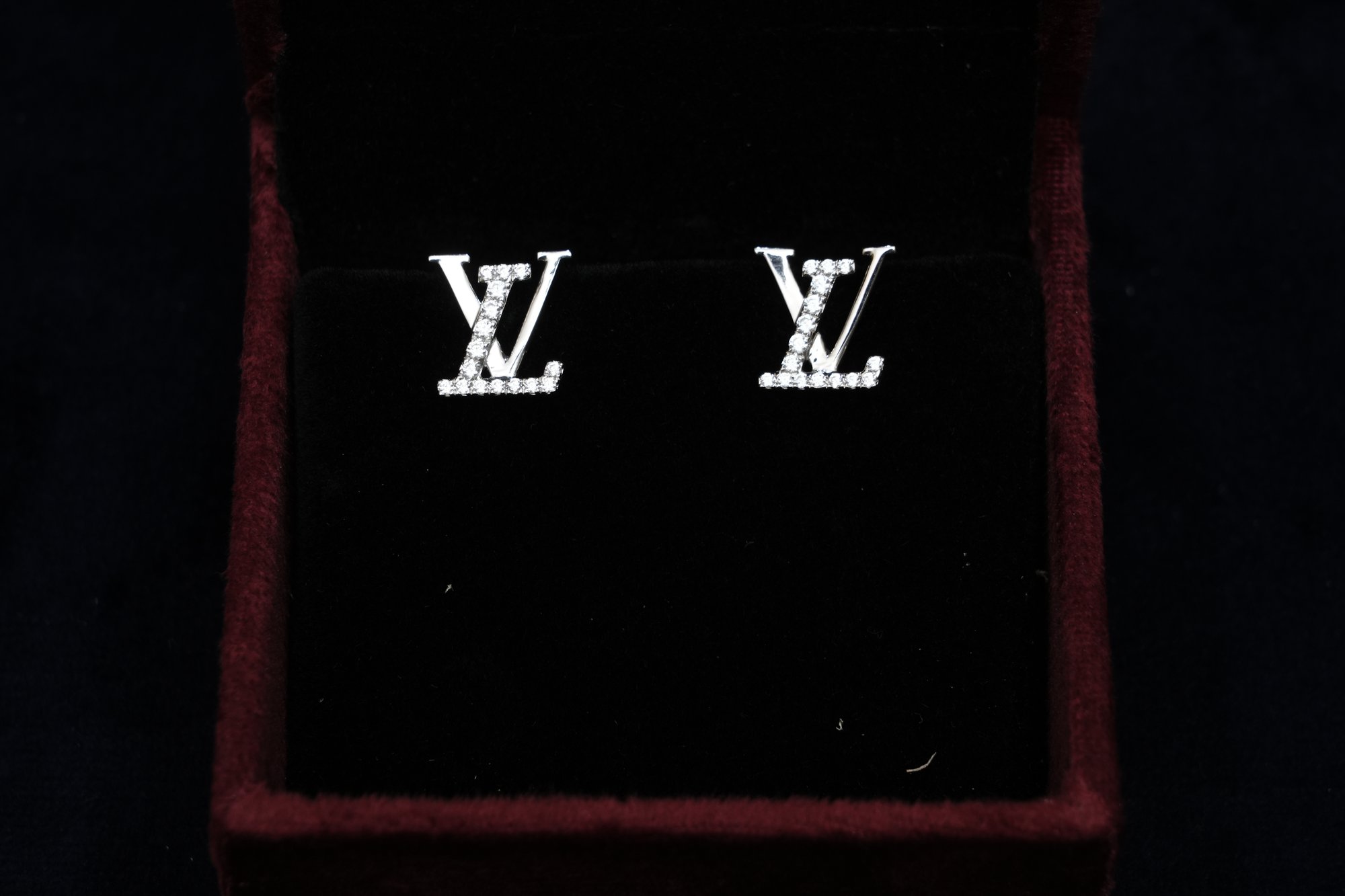 LV-Inspired Crystal Monogram Studs