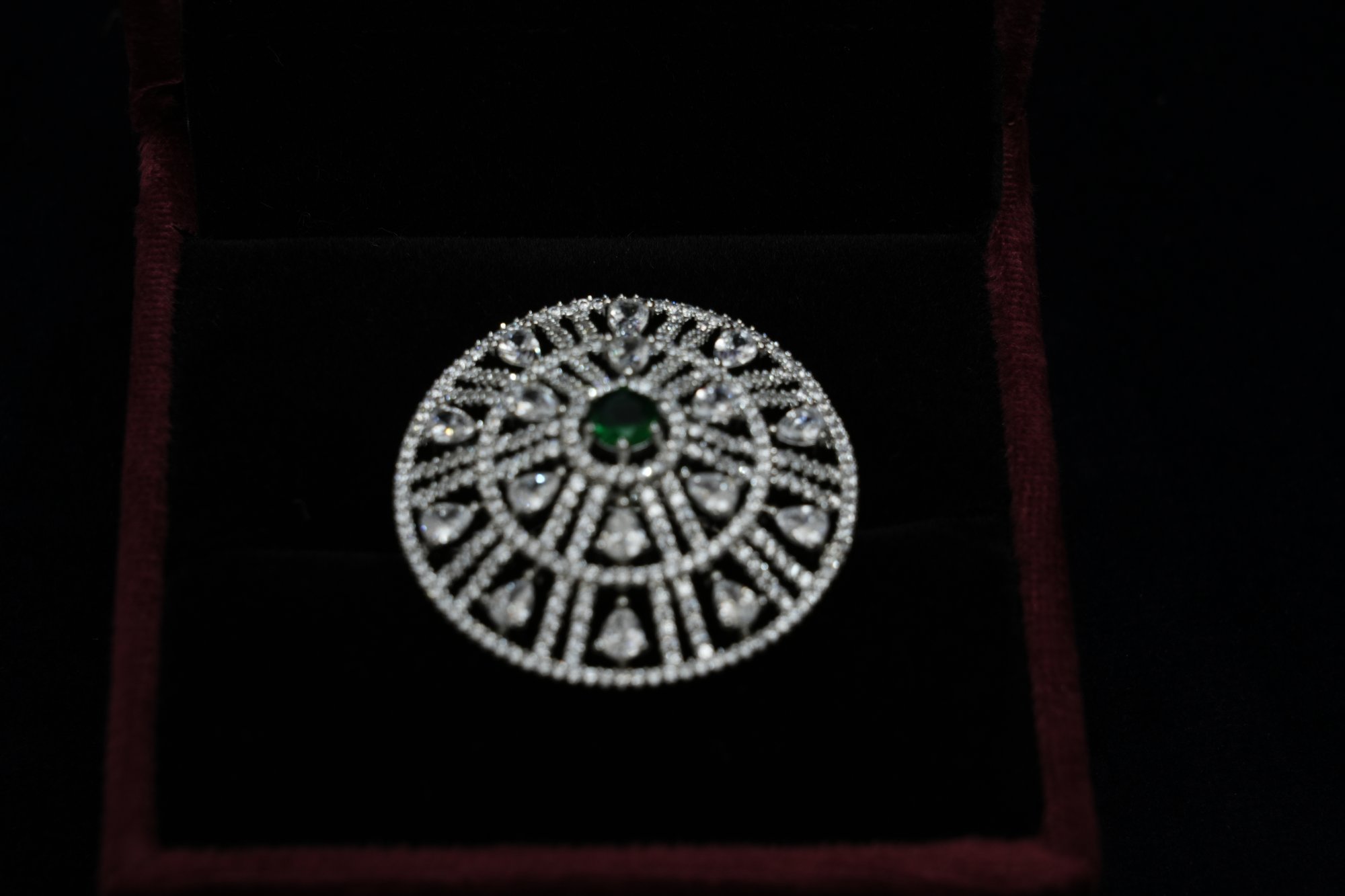 The Empress Halo Emerald & Pavé Mandala Ring