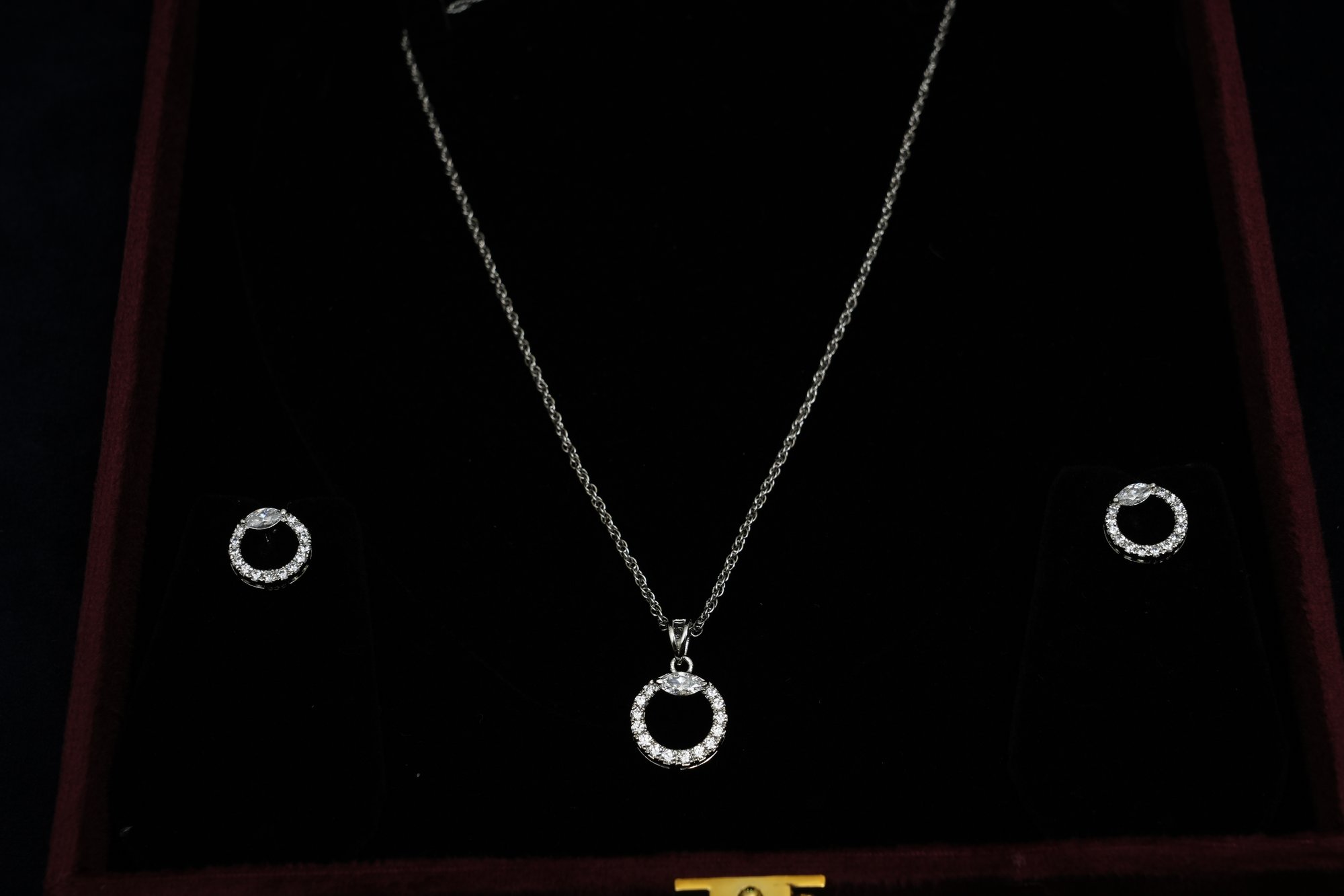 The "Ethereal Halo" Marquise & Pavé Necklace Set