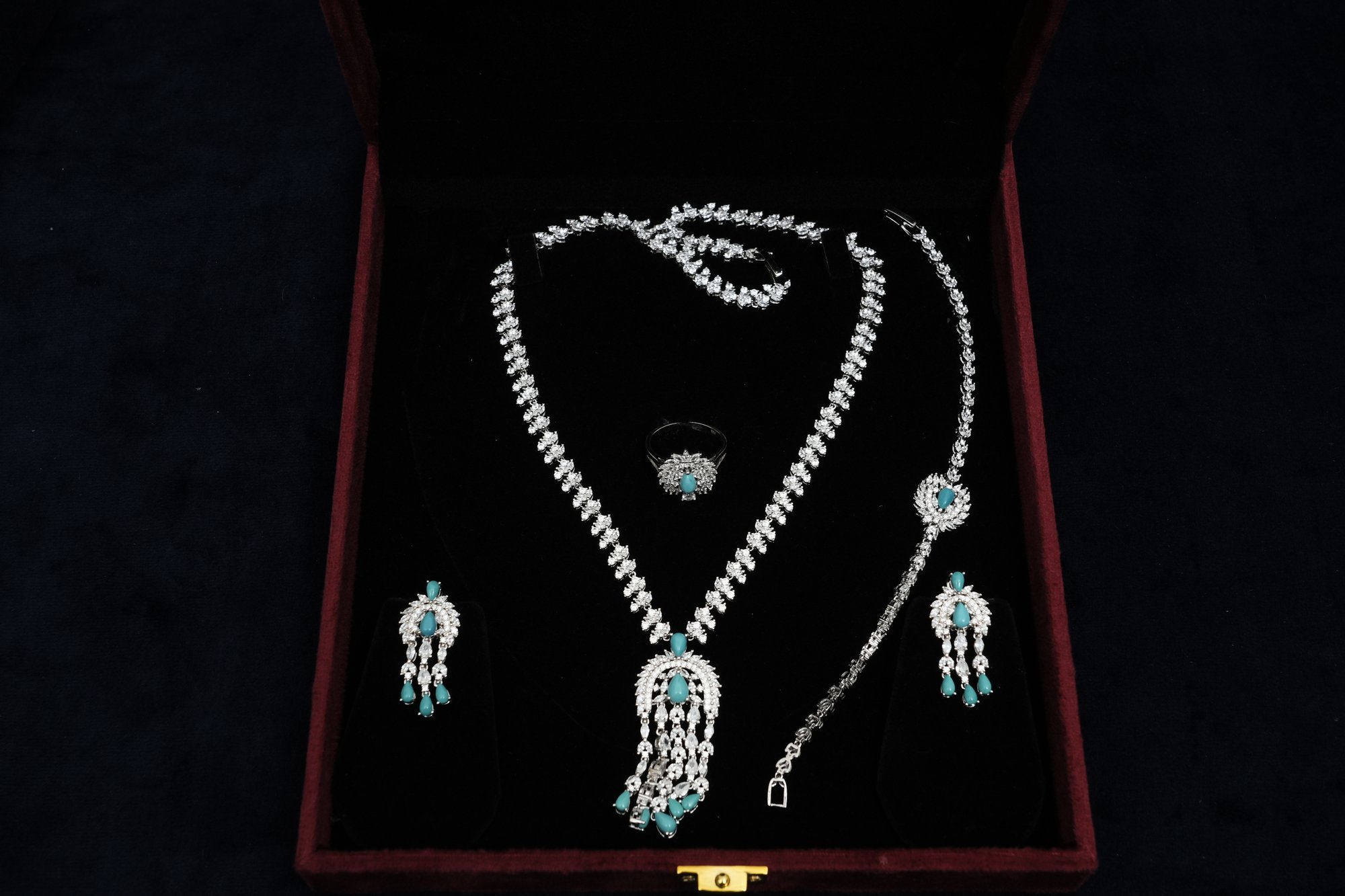 The "Celestial Azure" Turquoise & Marquise Suite