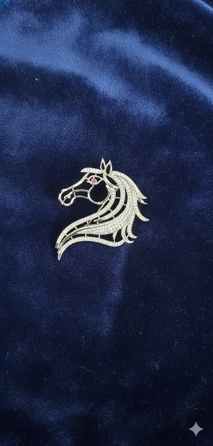 Majestic Equine Spirit – Zirconia Horse Brooch