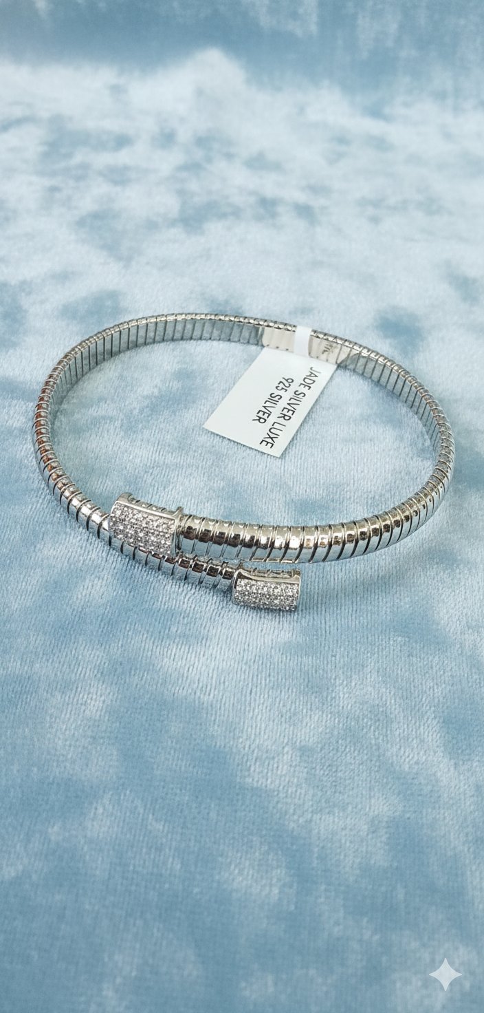 Sparkling Silver Tubogas Wrap Bracelet