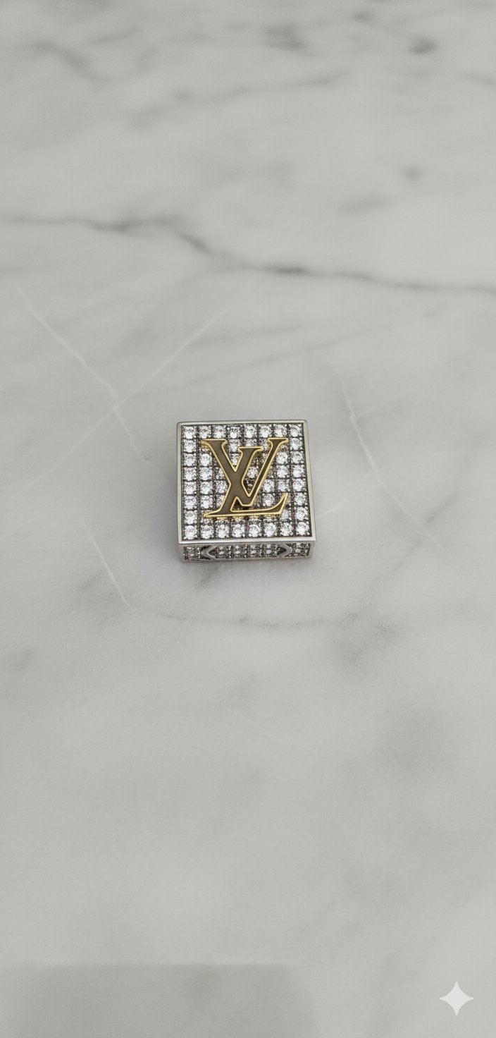 Premium Iced-Out Monogram Square Box