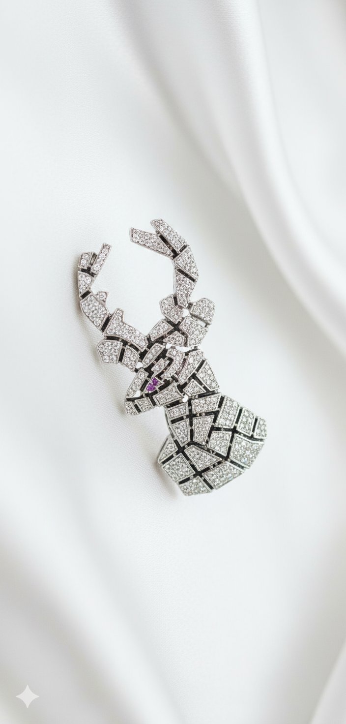 Avant-Garde Pavé Mosaic Brooch