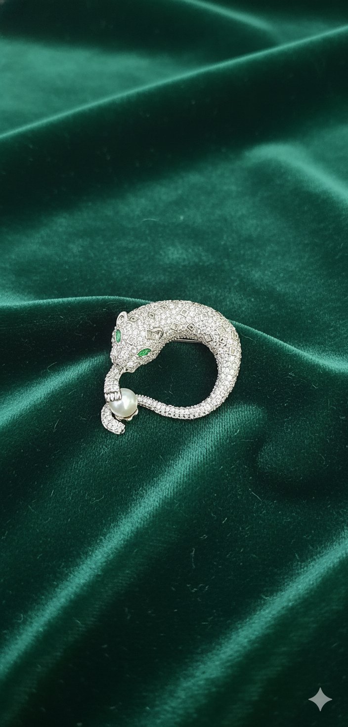 Argenti Emerald-Eyed Panther Brooch.